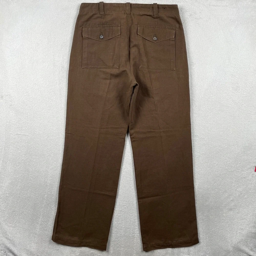 Vintage Banana Republic Pants Mens 31x30 Relaxed Straight Brown Linen Blend